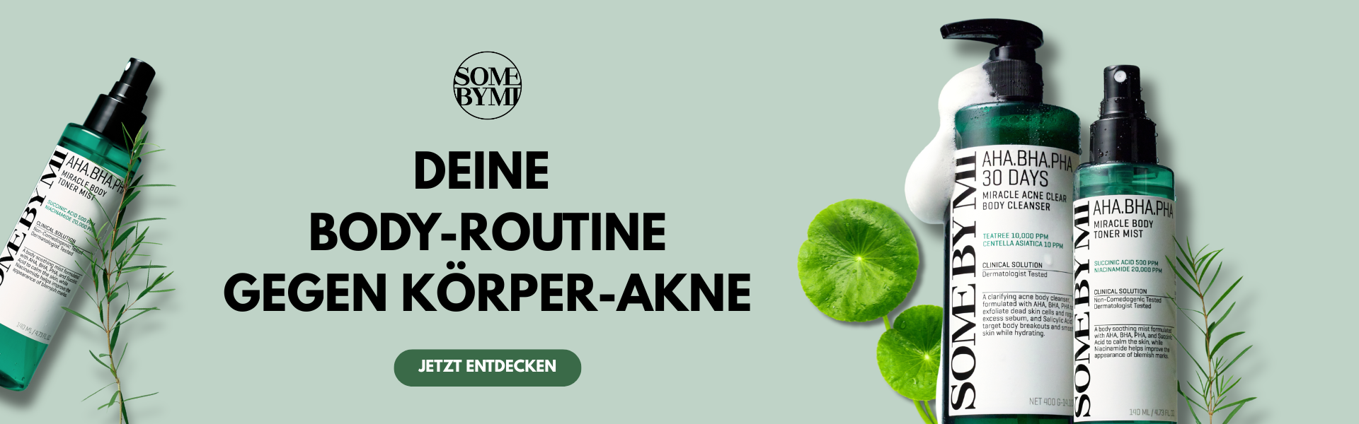 Some By Mi AHA BHA PHA Miracle Body Cleanser und Toner Mist – Effektive Body-Routine gegen Körper-Akne mit Teebaum und Centella Asiatica