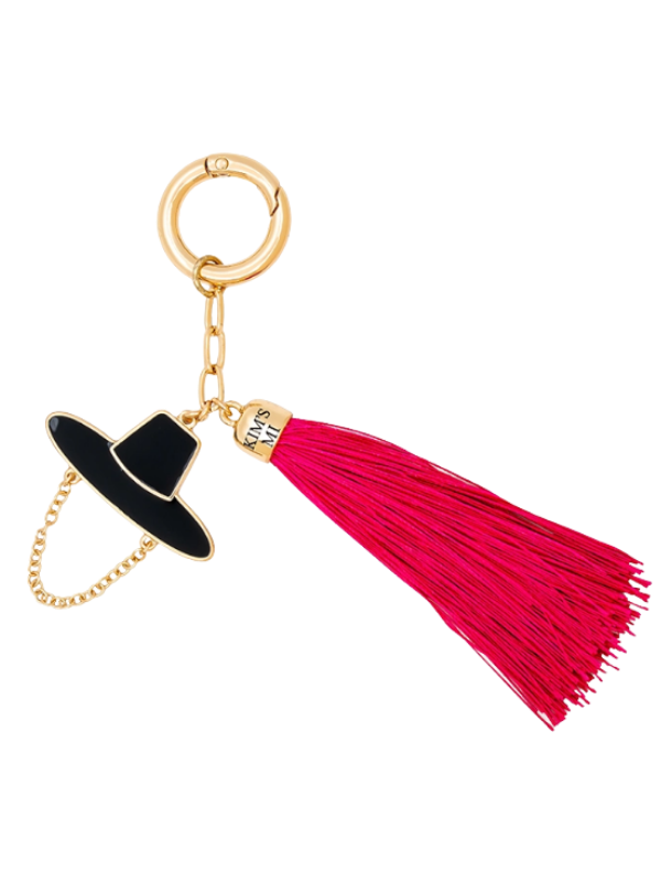 KIMSMI Gat Tassel Charm Keyring (Hot pink/Red)