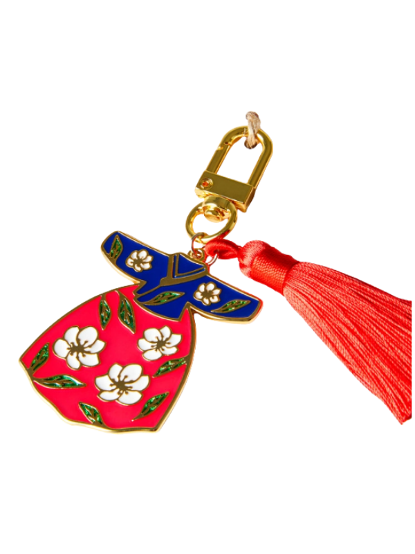 KIMSMI Hanbok Keychain Red (Camellia / Plum blossom)