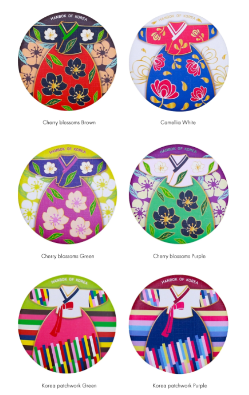 KIMSMI Habok Hand Mirror Cherry Blossom Rose Green Purple