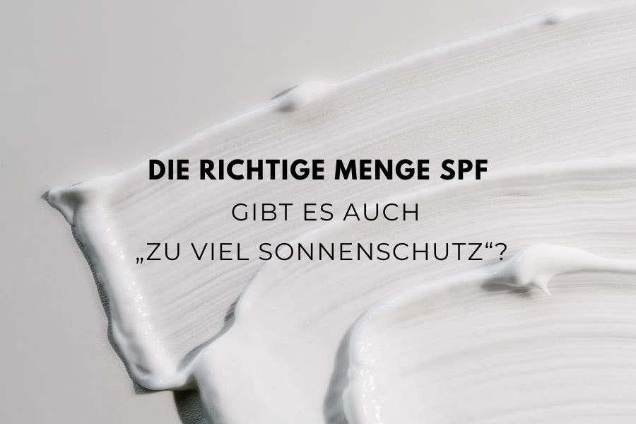 Titelbild für einen Skincare Blogartikel über die richtige Menge SPF mit Sonnencreme-Textur.