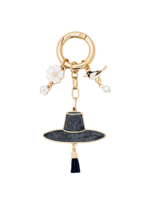 KIMSMI Flower & Bird Gat Keyring (Gold)
