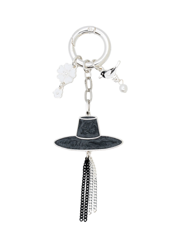 KIMSMI Flower & Bird Gat Keyring (Silver)