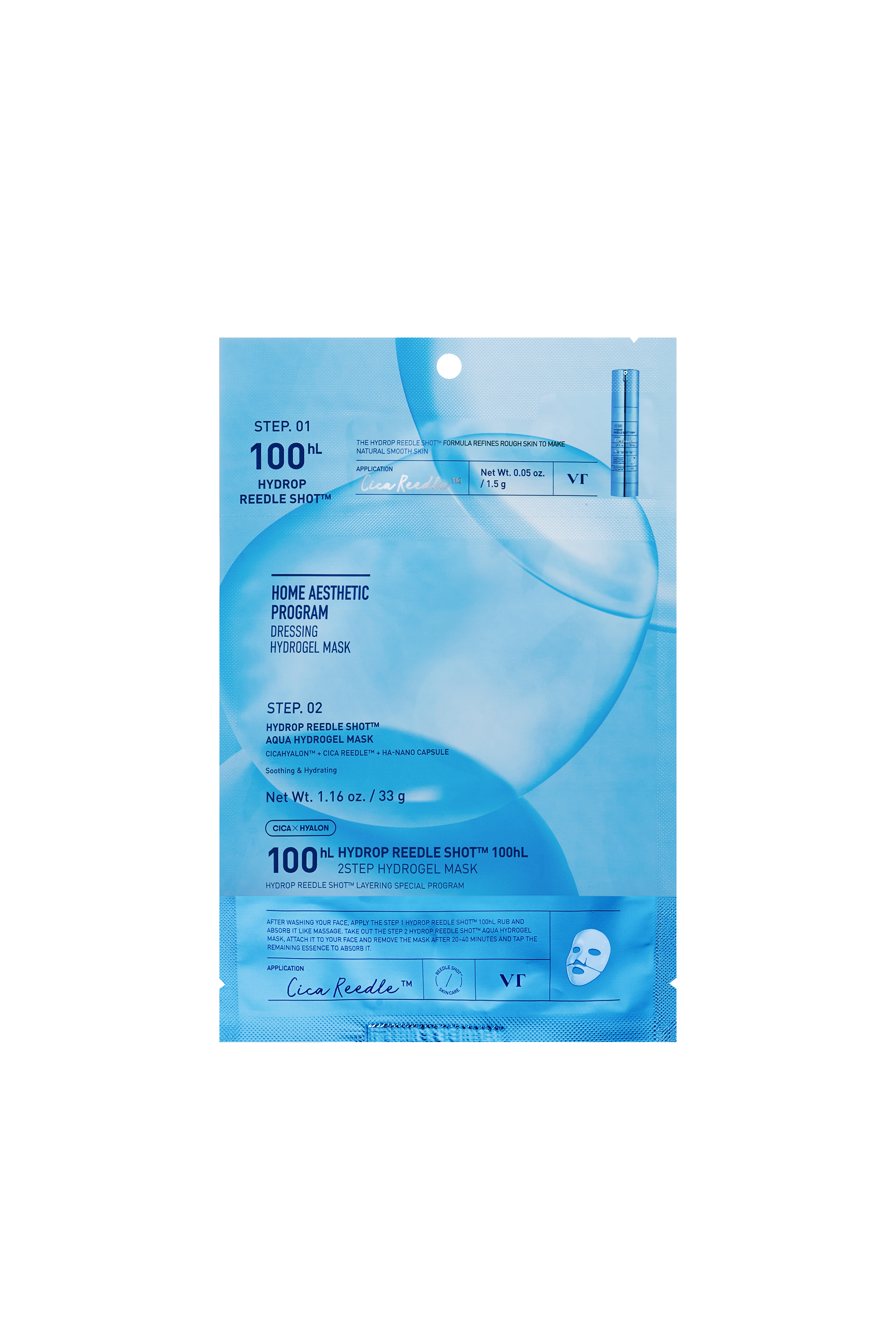 VT COSMETICS Hydrop Reedle Shot 100hL 2-Step Hydrogel Mask