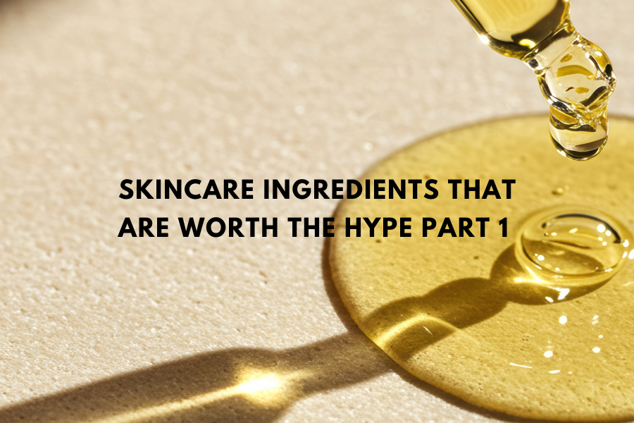 Blogbeitragsbild über gehypte Skincare Inhaltsstoffe und Wirkstoffe, die wirklich für die Hautpflege funktionieren