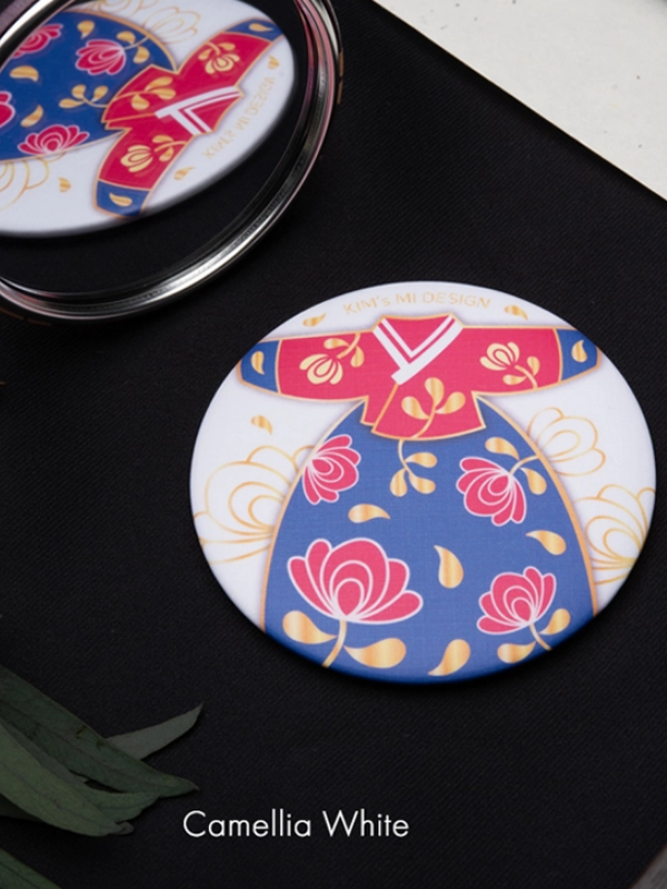 KIMSMI Habok Hand Mirror Camellia Blue Red White
