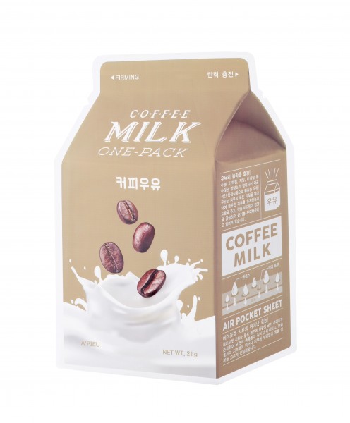 Eine Milk One-Pack Tuchmaske der Marke Apieu in der Version Coffee